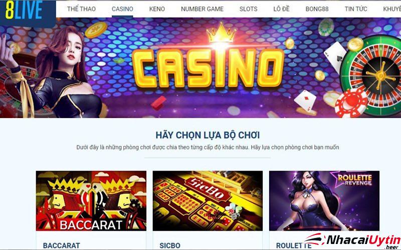 Sảnh casino live tương tác trực tuyến tại 8Live