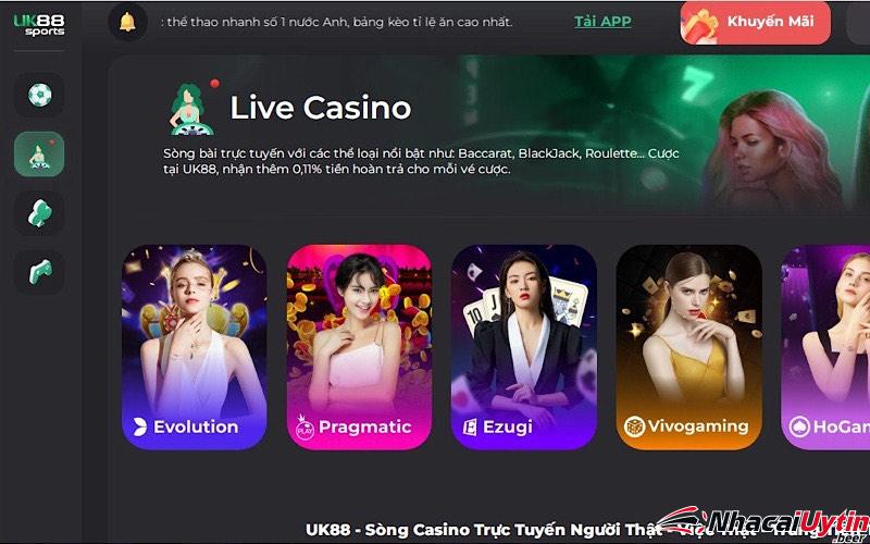 Hệ thống sảnh casino live hàng đầu thế giới